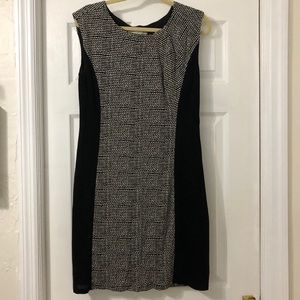 Ann Taylor LOFT Sheath Dress Sz M-Lined-Blk/White